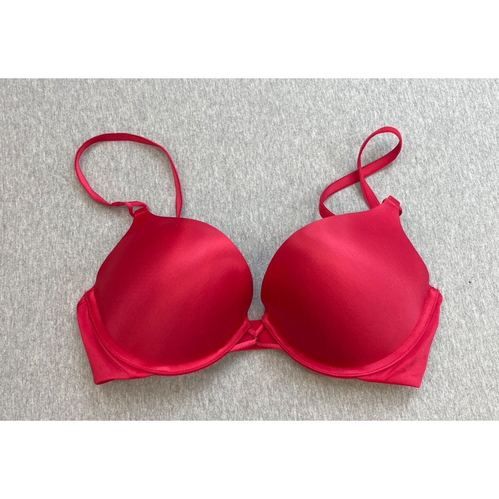 Victorias Secret Bra Womens 34C Red Underwire Plunge Lined